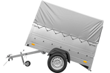 Robuster UNITRAILER Kippanhänger 200 KIPP: Bordwände, Stützrad, Hochplane, Hochspriegel Inklusive