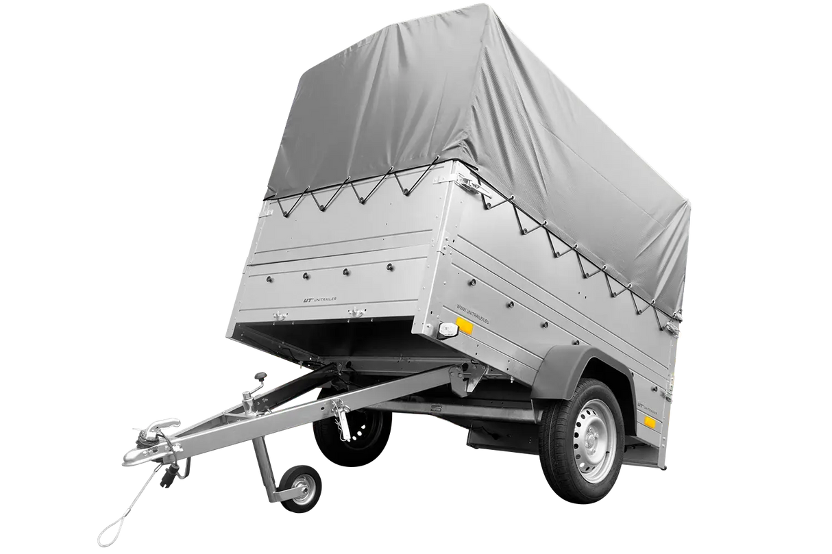 Robuster UNITRAILER Kippanhänger 200 KIPP: Bordwände, Stützrad, Hochplane, Hochspriegel Inklusive