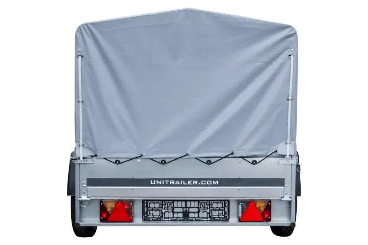 Robuster Kippanhänger für PKW, 750 kg, mit Stützrad, Hochplane und Spriegel