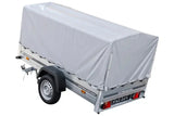 Robuster Kippanhänger für PKW, 750 kg, mit Stützrad, Hochplane und Spriegel