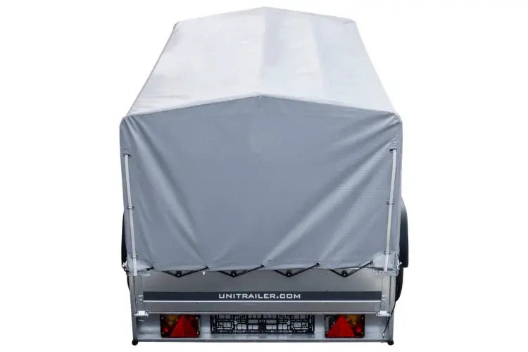 Robuster Kippanhänger für PKW, 750 kg, mit Stützrad, Hochplane und Spriegel