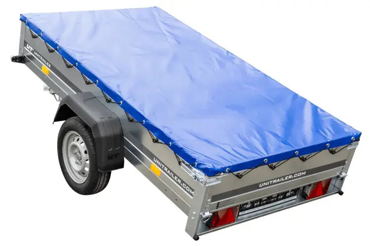 Kippbarer PKW-Anhänger Garden Trailer 230 KIPP mit Plane, Stützrad, Planenträger
