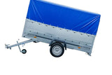 Vielseitiger PKW-Anhänger GARDEN TRAILER 264 KIPP mit Stützrad, Hochplane und Bordwänden