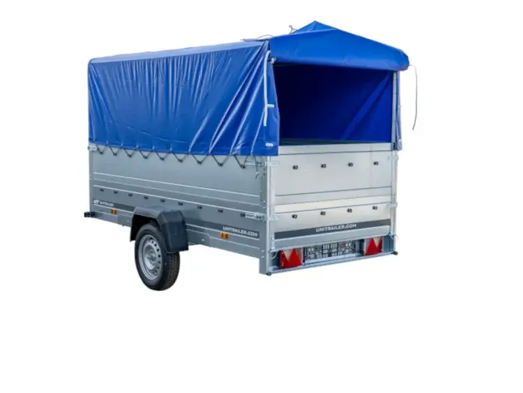 Vielseitiger PKW-Anhänger GARDEN TRAILER 264 KIPP mit Stützrad, Hochplane und Bordwänden