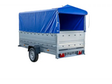 Vielseitiger PKW-Anhänger GARDEN TRAILER 264 KIPP mit Stützrad, Hochplane und Bordwänden