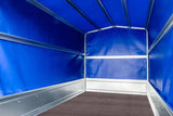 UNITRAILER 230 KIPP Gartenanhänger: Kippbar, Stützrad, 110cm Rahmen, blaue Plane