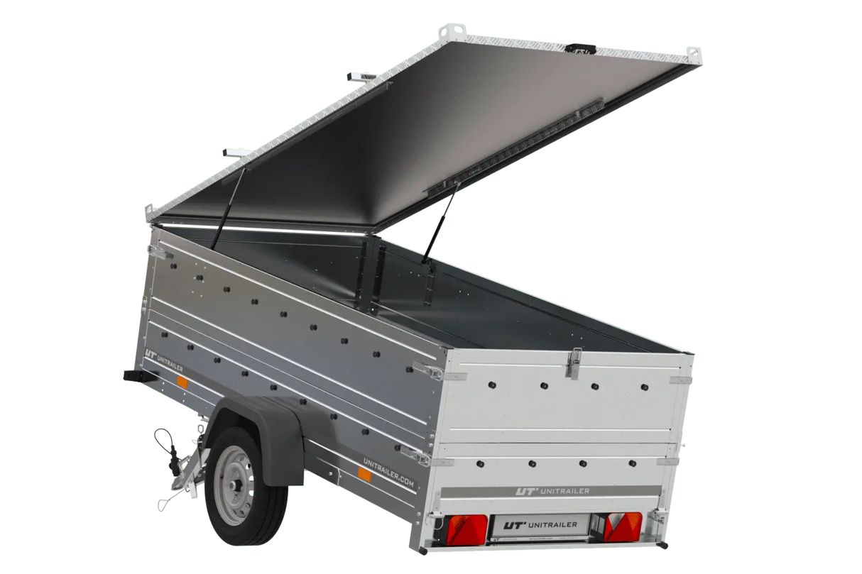 UNITRAILER GARDEN TRAILER 264 KIPP: PKW-Anhänger mit Bordwandaufsatz & Alu-Deckel