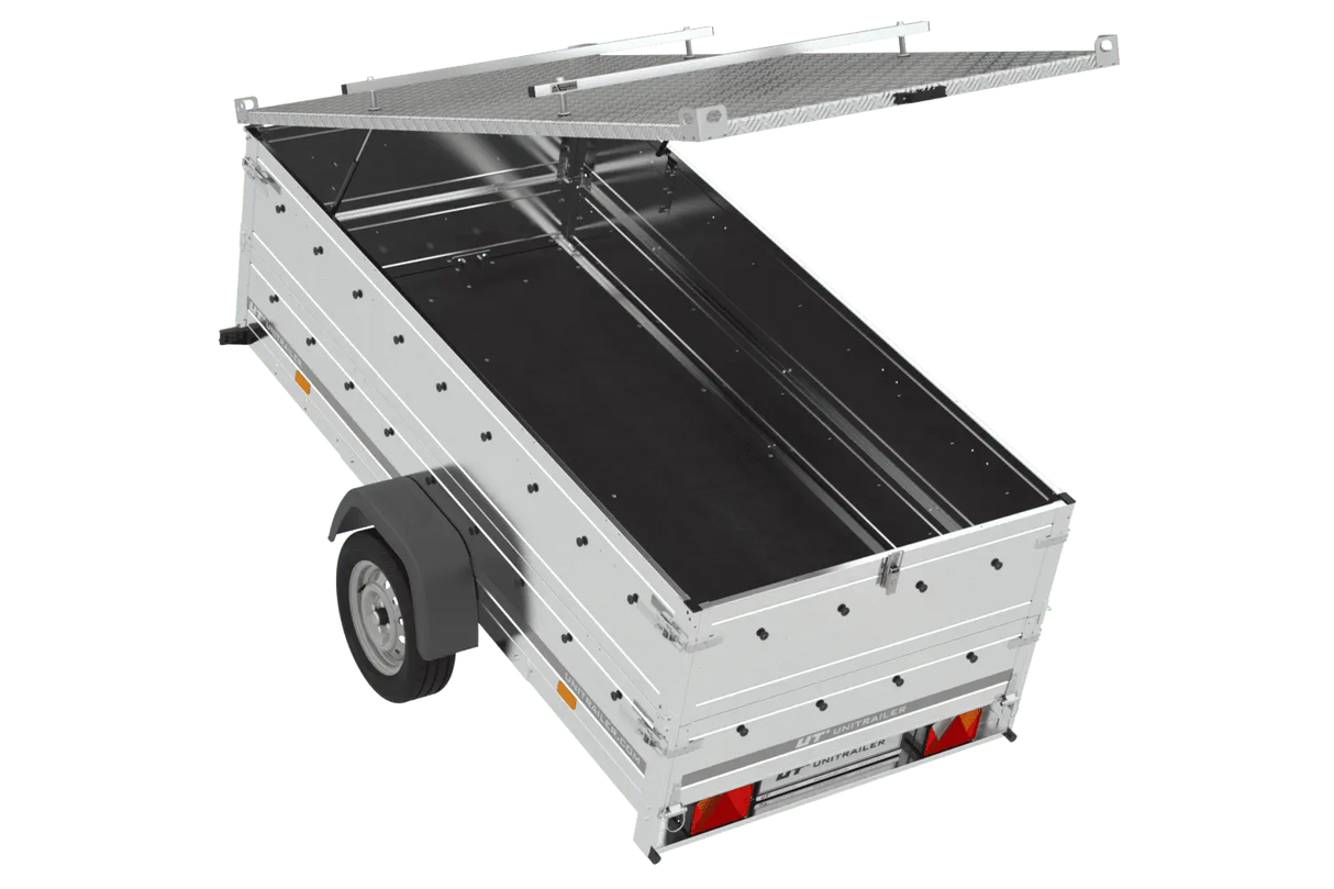UNITRAILER GARDEN TRAILER 264 KIPP: PKW-Anhänger mit Bordwandaufsatz & Alu-Deckel
