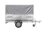 UNITRAILER Garden 230 FD PKW-Anhänger: 230x125, BIS-Seiten, H-800-Gestell, graue Plane