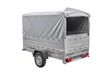 UNITRAILER Garden 230 FD PKW-Anhänger: 230x125, BIS-Seiten, H-800-Gestell, graue Plane