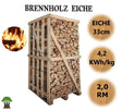 Eiche Brennholz kaminfertig auf 2-RM-Palette (kammergetrocknet) - 33 cm SOMAREH