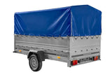UNITRAILER GARDEN 265 KIPP Einachsanhänger: 264x150cm, hohe Bordwände, Hochspriegel, blaue Plane
