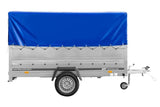 UNITRAILER GARDEN 265 KIPP Einachsanhänger: 264x150cm, hohe Bordwände, Hochspriegel, blaue Plane