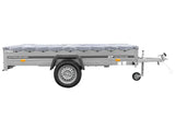 UNITRAILER GARDEN 265 KIPP Autoanhänger: Praktischer Kippanhänger mit grauer Plane & Stützrad
