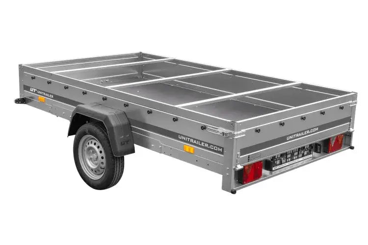 UNITRAILER GARDEN 265 KIPP Autoanhänger: Praktischer Kippanhänger mit grauer Plane & Stützrad