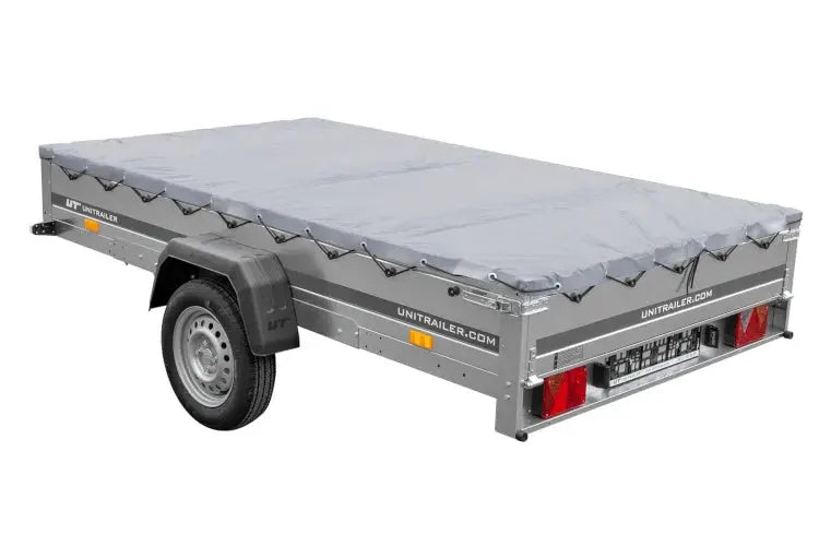 UNITRAILER GARDEN 265 KIPP Autoanhänger: Praktischer Kippanhänger mit grauer Plane & Stützrad