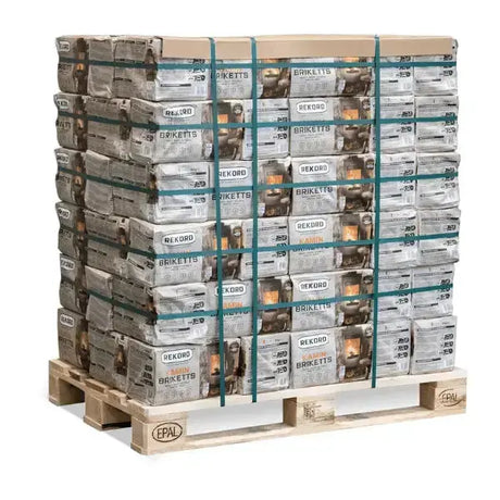 REKORD Braunkohlebriketts 900 kg Palette - Dauerbrandgeeignet SOMAREH