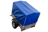 UNITRAILER Garden Trailer 150 KIPP: 150x106 cm mit Blauer Hochplane, Stützrad