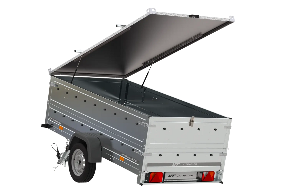 UNITRAILER GARDEN TRAILER 264 KIPP: PKW-Anhänger mit Bordwandaufsatz & Alu-Deckel