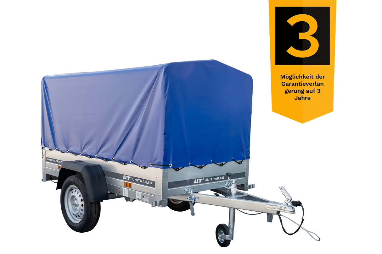 Premium Garden Trailer 200 KIPP Pkw-Anhänger: Robuste Hochplane, Stützrad, Kippfunktion, 750 kg