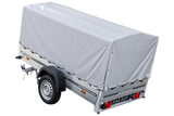 Robuster Kippanhänger für PKW, 750 kg, mit Stützrad, Hochplane und Spriegel