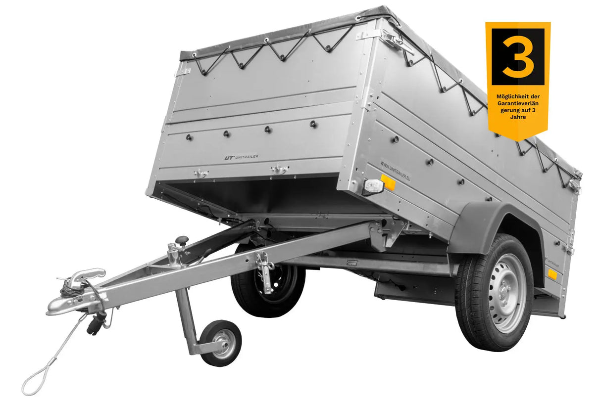 UNITRAILER GARDEN TRAILER 201 KIPP: Kippbarer PKW-Anhänger mit hohen Bordwänden