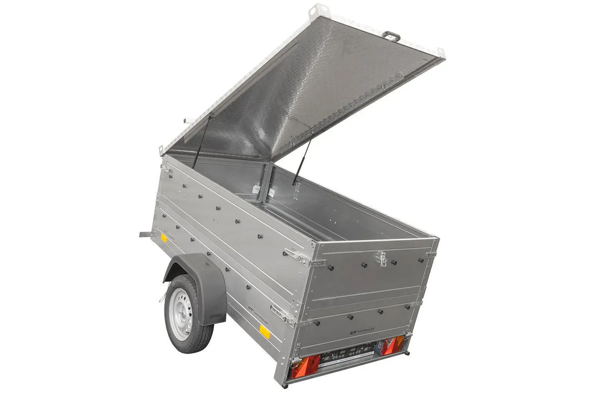 UNITRAILER Gartenanhänger 200 KIPP, 750 kg, mit Alu-Deckel, 200x106 cm
