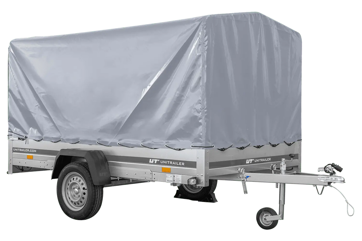 UNITRAILER GARDEN 265 Kippanhänger: Vielseitiger Einachsanhänger mit Hochplane, grau, 264x150 cm
