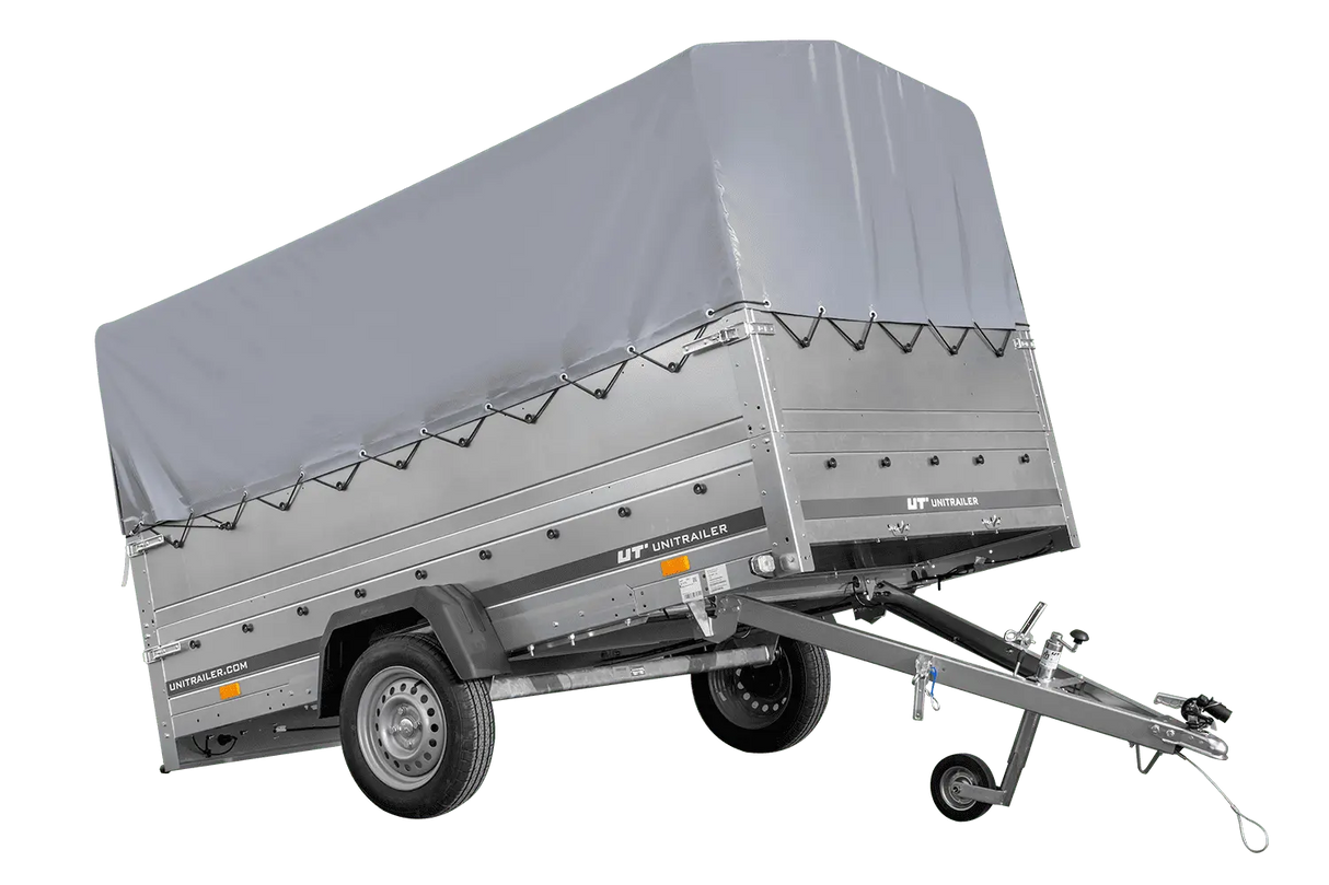 Vielseitiger UNITRAILER GARDEN 265 KIPP Einachsanhänger: Plane, Bordwände, H-800 Rahmen