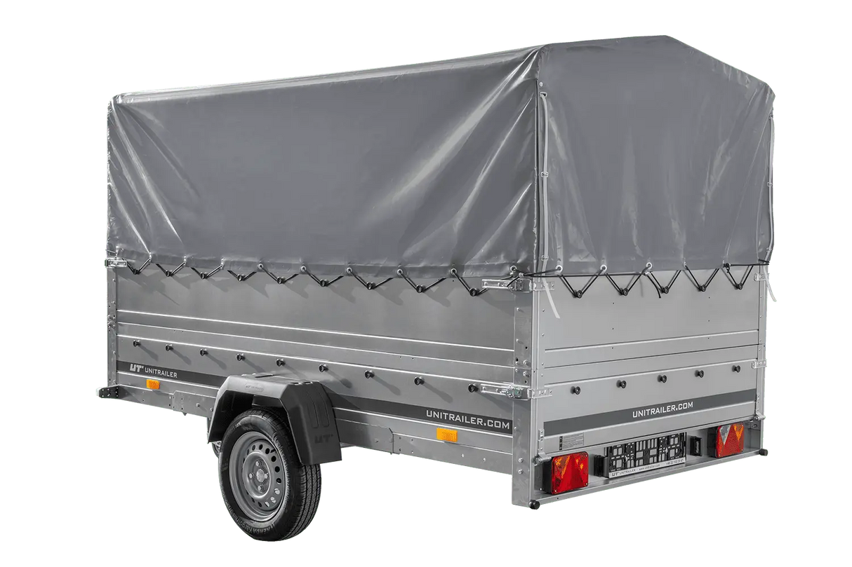 Vielseitiger UNITRAILER GARDEN 265 KIPP Einachsanhänger: Plane, Bordwände, H-800 Rahmen