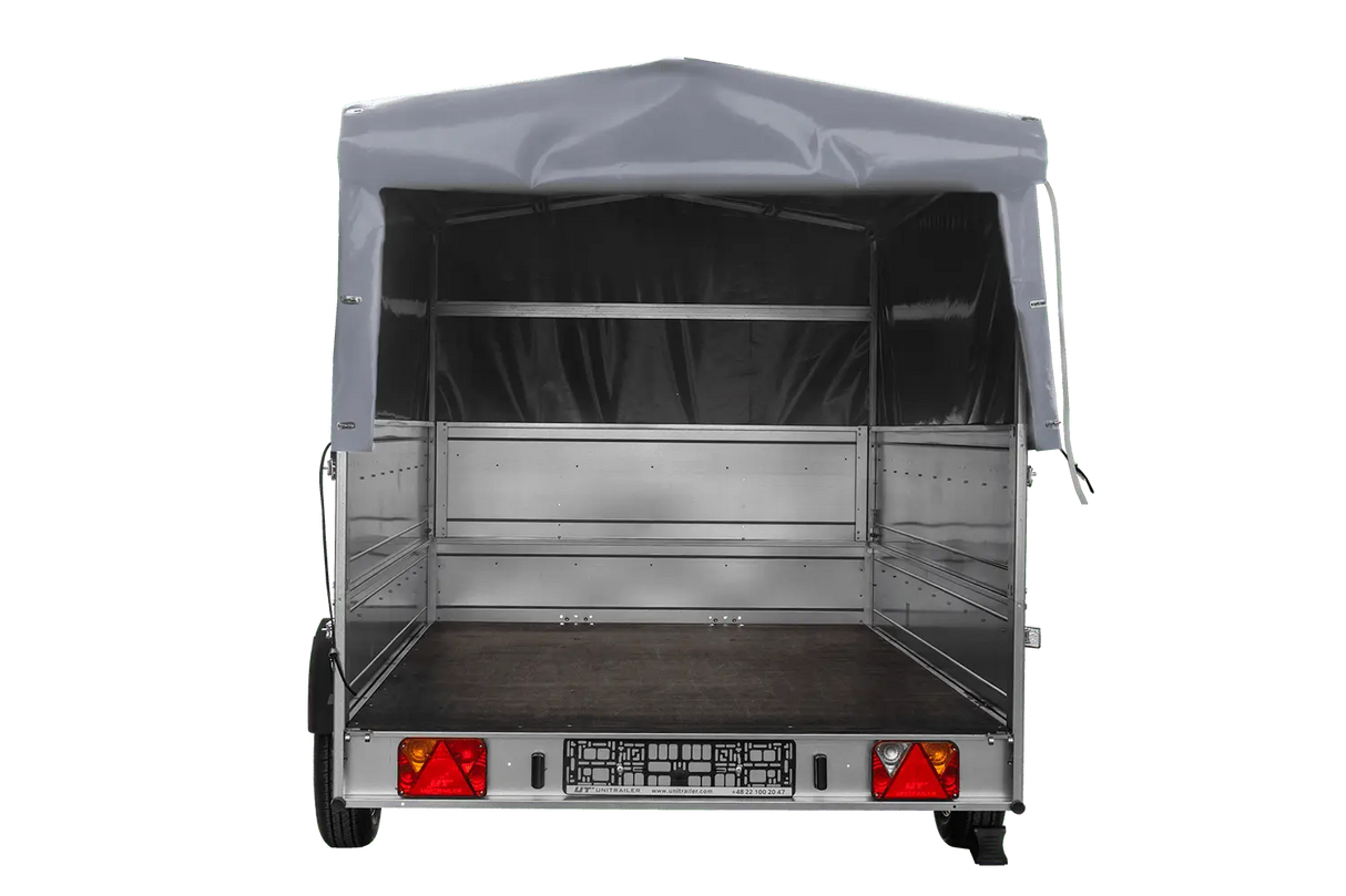 Vielseitiger UNITRAILER GARDEN 265 KIPP Einachsanhänger: Plane, Bordwände, H-800 Rahmen
