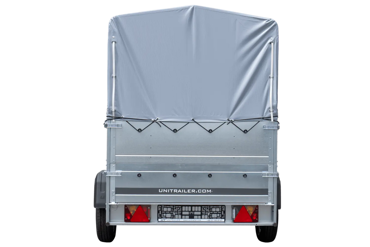 UNITRAILER Kippanhänger Garden Trailer 230: Robuster PKW-Anhänger mit Stützrad, Hochplane, hohen Bordwänden!