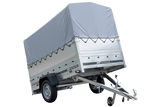 UNITRAILER Kippanhänger Garden Trailer 230: Robuster PKW-Anhänger mit Stützrad, Hochplane, hohen Bordwänden!