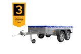 UNITRAILER Gartenanhänger 264/2 Kipp: Robuster Zweiachser mit Stützrad & Blauer Plane