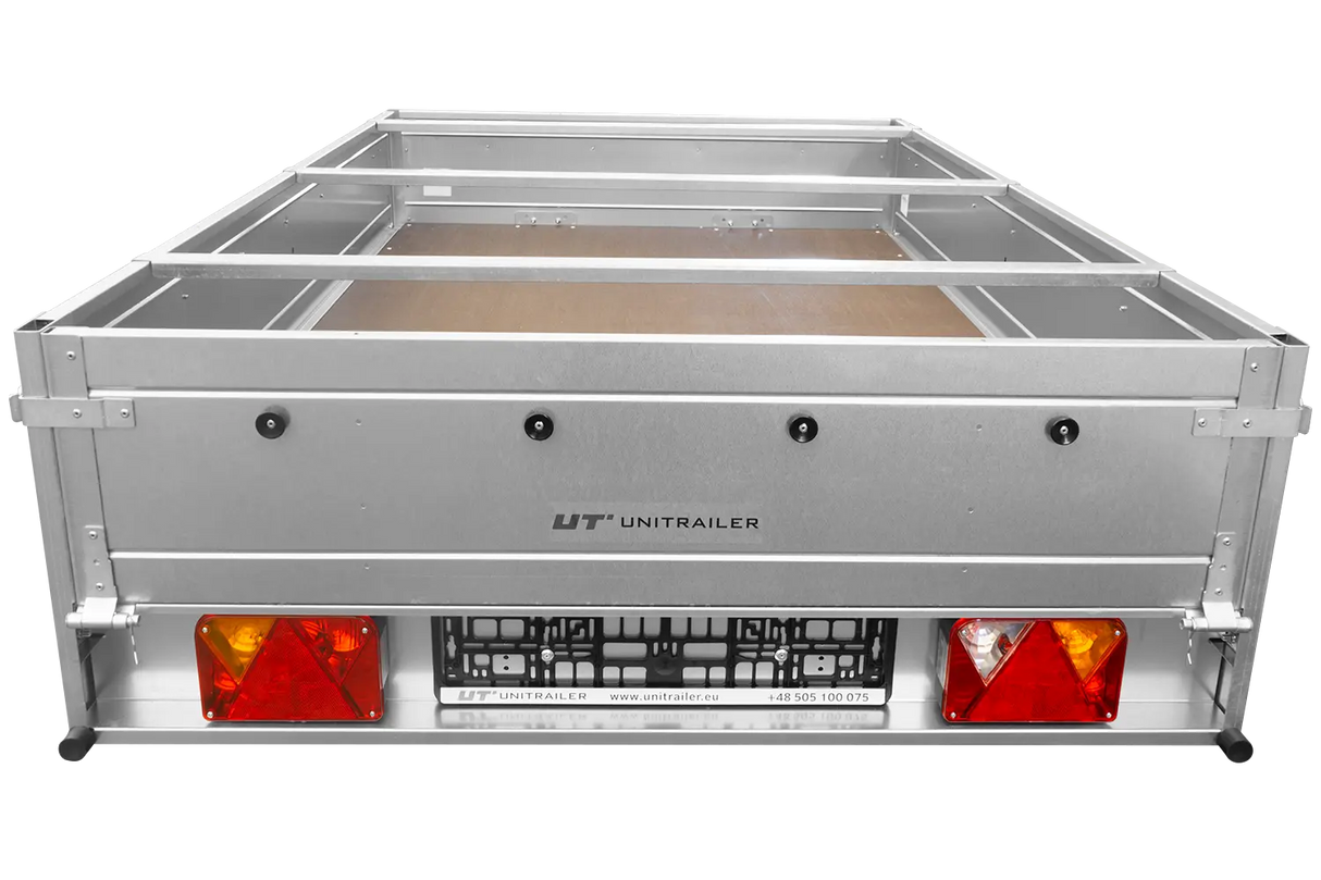 UNITRAILER Garden Trailer 201 KIPP: Robuster Kippanhänger mit Flachplane, Stützrad, Planenträgern