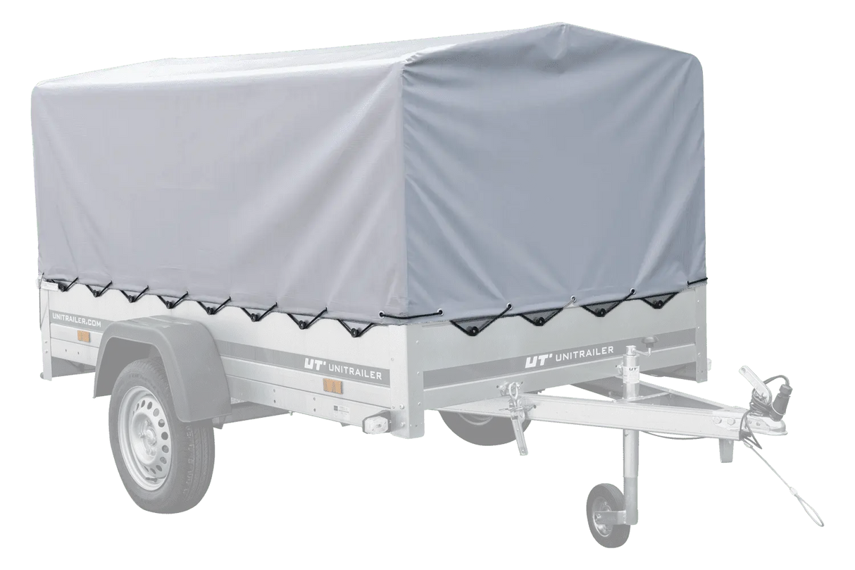 Robuster Kippanhänger für PKW, 750 kg, mit Stützrad, Hochplane und Spriegel
