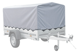 Robuster Kippanhänger für PKW, 750 kg, mit Stützrad, Hochplane und Spriegel