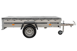 Robuster Kipp-PKW-Anhänger Garden Trailer 230 KIPP: Kompakt, verzinkt, mit Flachplane, Stützrad.