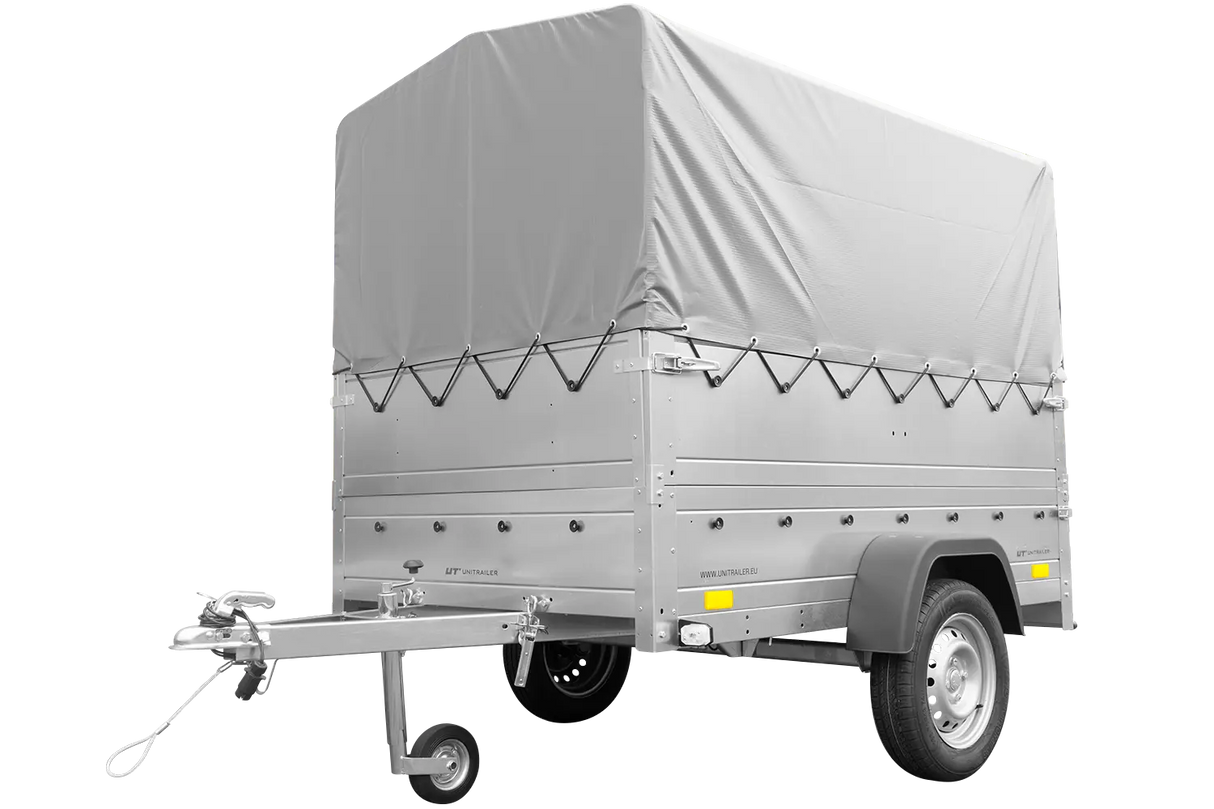 Robuster UNITRAILER Kippanhänger 200 KIPP: Bordwände, Stützrad, Hochplane, Hochspriegel Inklusive