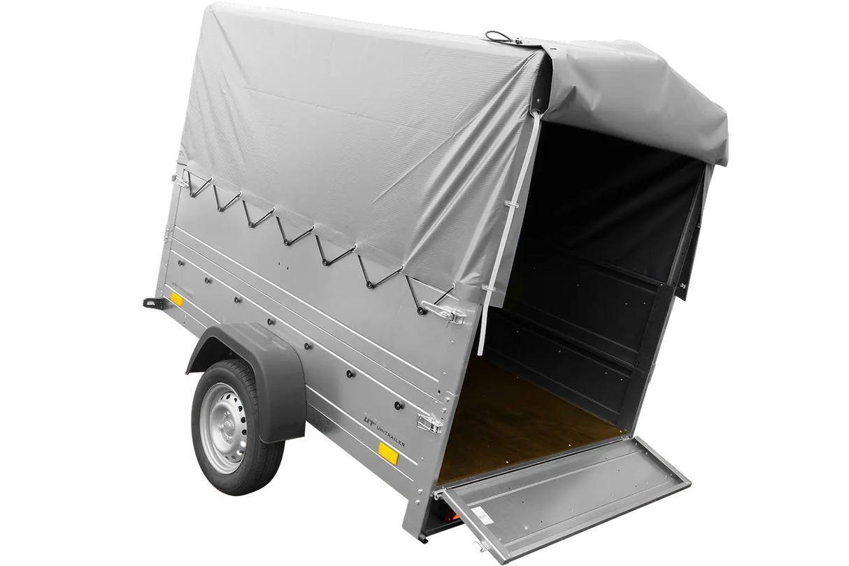 Robuster UNITRAILER Kippanhänger 200 KIPP: Bordwände, Stützrad, Hochplane, Hochspriegel Inklusive