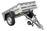 Robuster UNITRAILER Garden Trailer 150 KIPP PKW-Anhänger mit Flachplane und Stützrad Gartenanhänger