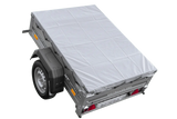 Robuster UNITRAILER Garden Trailer 150 KIPP PKW-Anhänger mit Flachplane und Stützrad Gartenanhänger