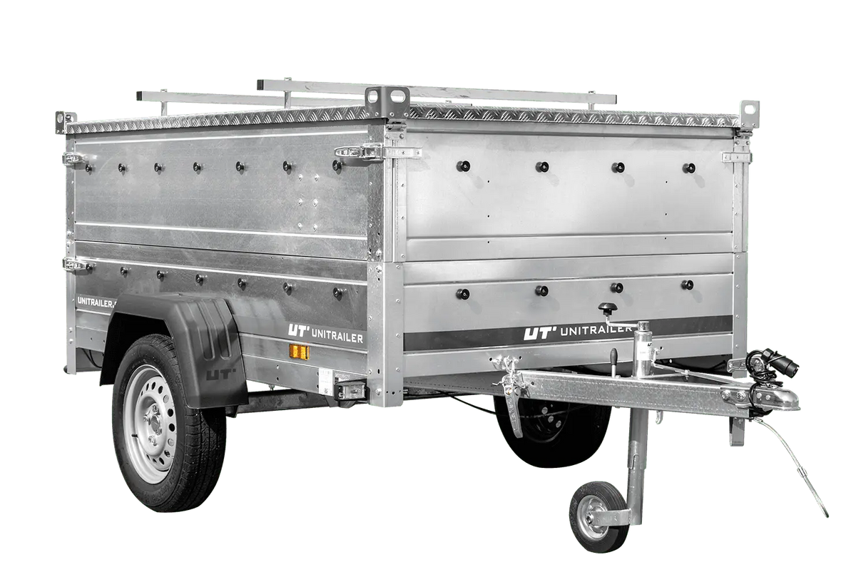 Leichter UNITRAILER GARDEN 201 Kippanhänger mit BIS-Seitenwänden und Alu-Abdeckung
