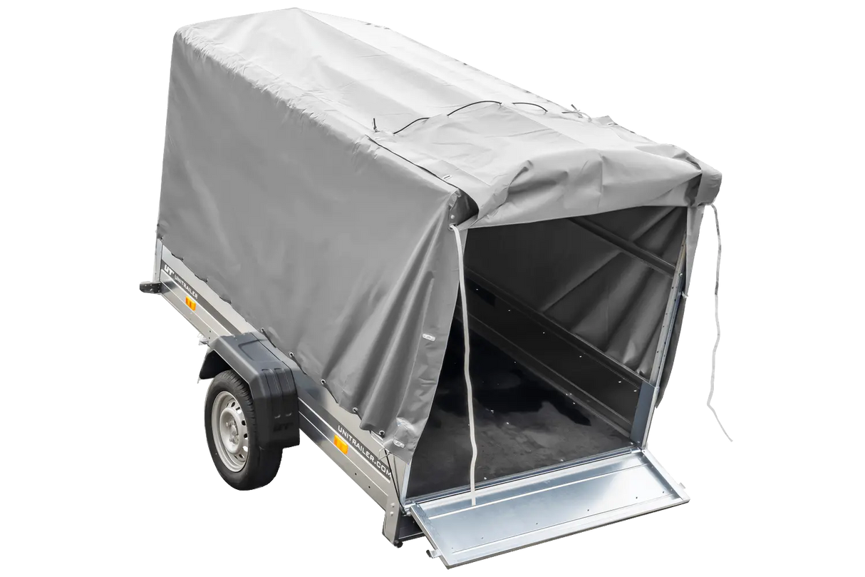 Vielseitiger UNITRAILER Garden Trailer 230 KIPP: Robuster PKW-Anhänger mit Hochplane
