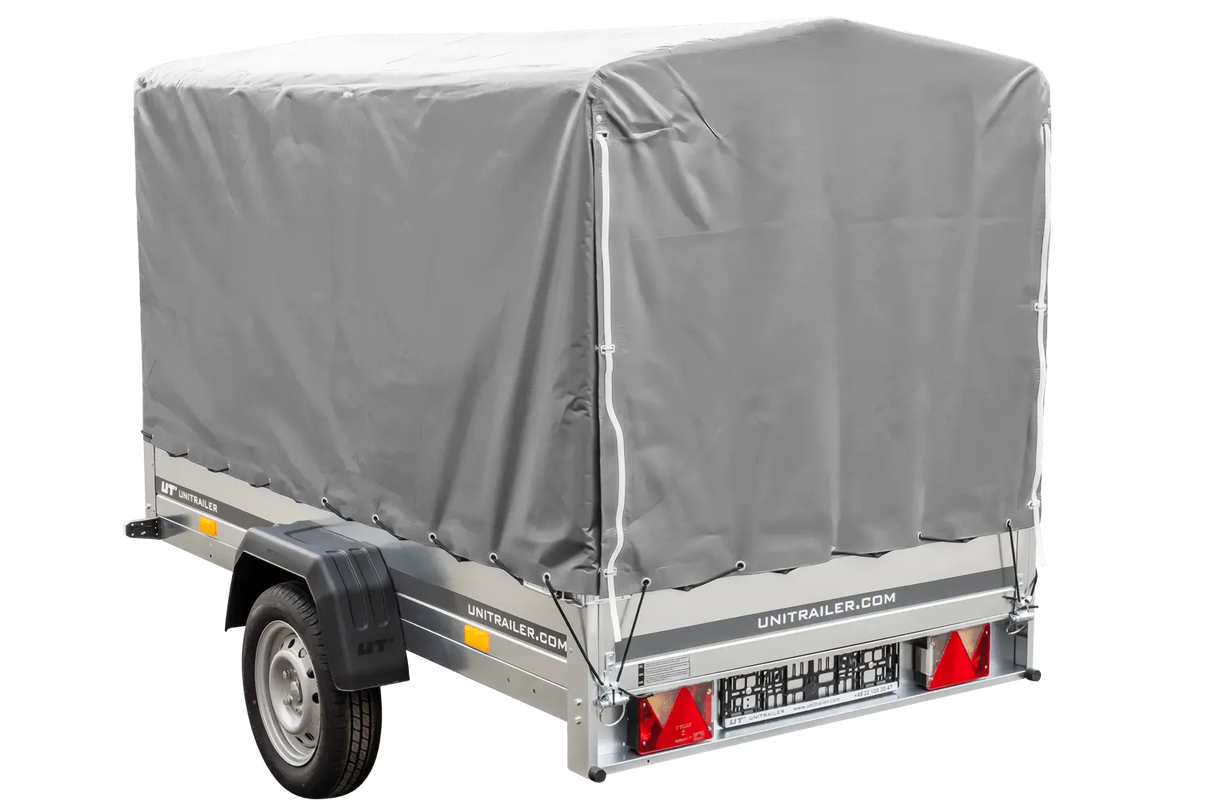 Vielseitiger UNITRAILER Garden Trailer 230 KIPP: Robuster PKW-Anhänger mit Hochplane
