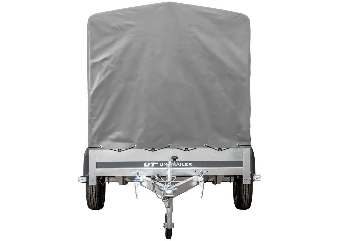 Vielseitiger UNITRAILER Garden Trailer 230 KIPP: Robuster PKW-Anhänger mit Hochplane