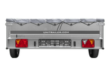 UNITRAILER GARDEN 265 KIPP Autoanhänger: Praktischer Kippanhänger mit grauer Plane & Stützrad