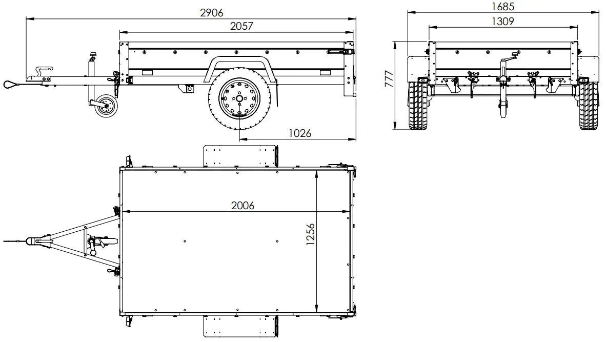 GARDEN TRAILER 201 KIPP PKW-Anhänger 750kg ungebremst – Hohe Bordwände, Stützrad, Hochplane, Vielseitig
