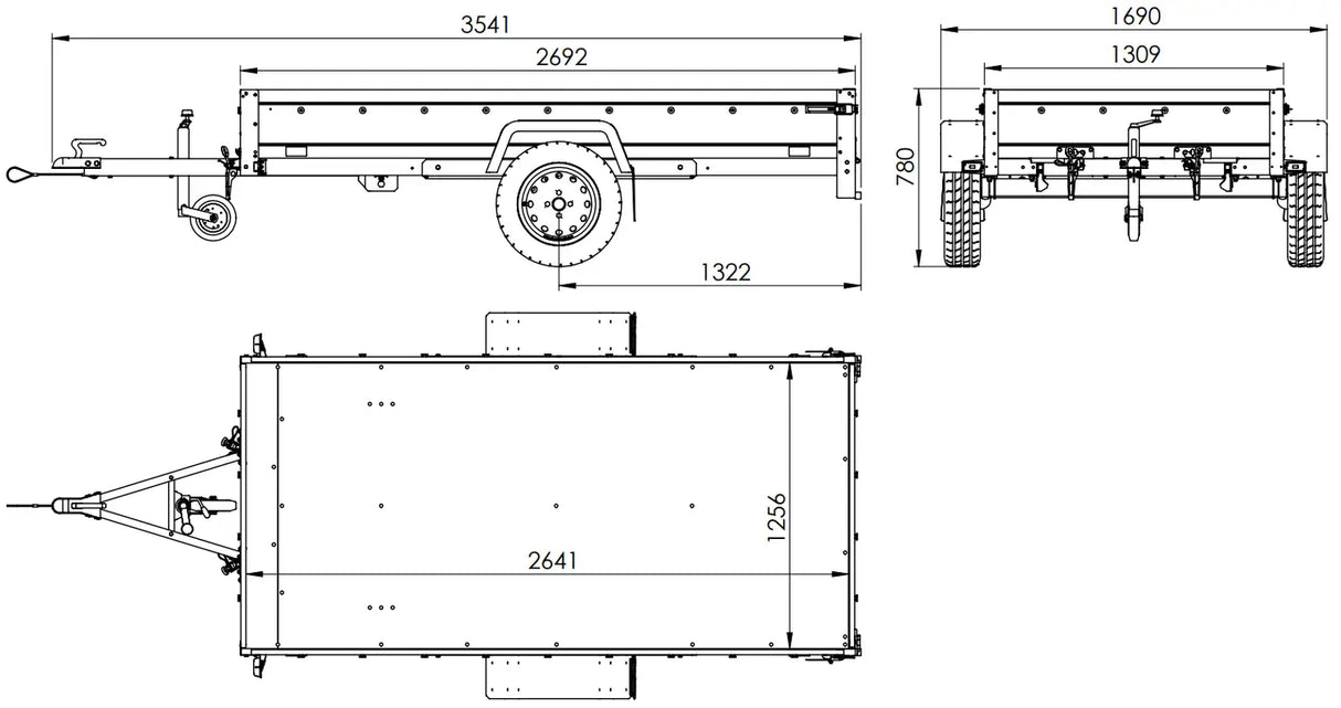 Vielseitiger PKW-Anhänger GARDEN TRAILER 264 KIPP mit Stützrad, Hochplane und Bordwänden