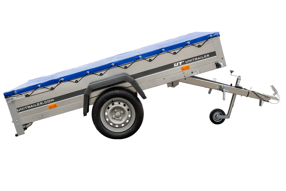 Kippbarer PKW-Anhänger Garden Trailer 230 KIPP mit Plane, Stützrad, Planenträger